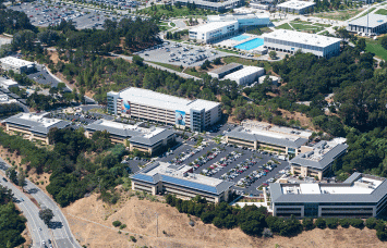 An aerial view of Clearview Business Park in San Mateo, Calif.