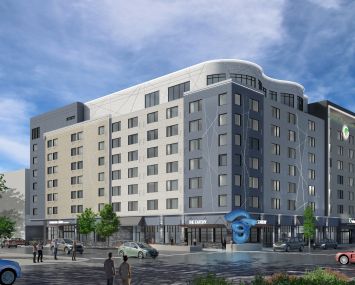A rendering of the dual-SpringHill Suites and Element by Westin Marriott hotel in Colorado Springs that's currently under development.