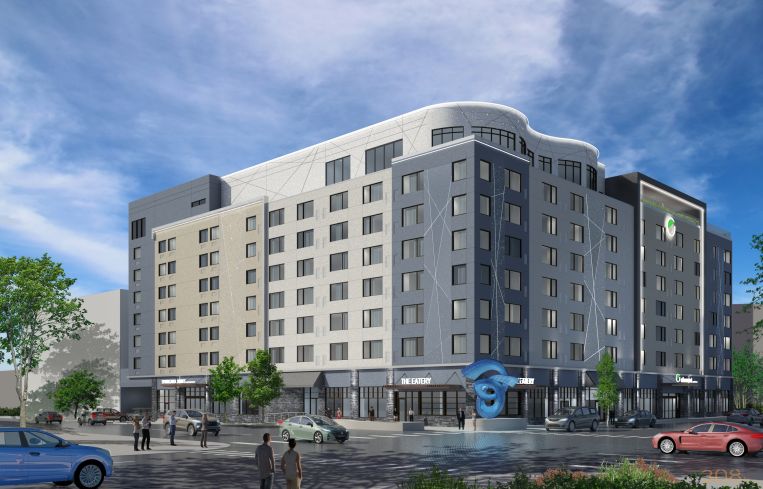 A rendering of the dual-SpringHill Suites and Element by Westin Marriott hotel in Colorado Springs that's currently under development.