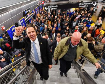 Former Gov. Andrew Cuomo and then-MTA Chairman Tom Prendergast open the Second Avenue Subway on Jan. 1, 2017.