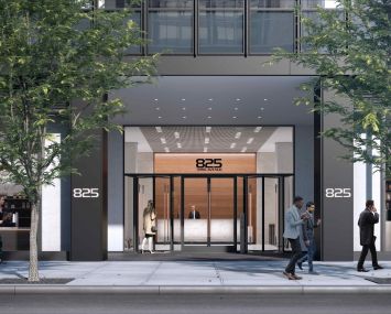 The entrance and lobby of 825 Third Avenue are getting a complete revamp.