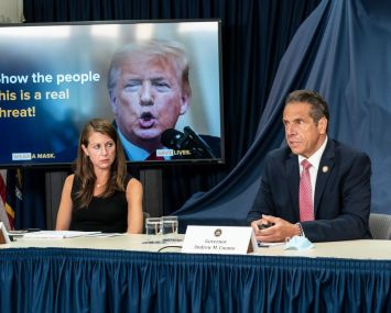 Melissa DeRosa and Andrew Cuomo