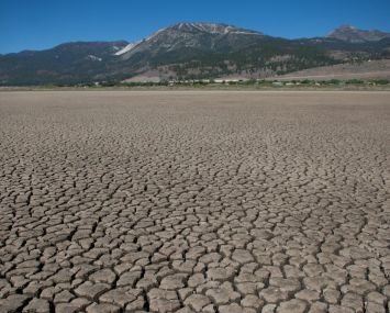 A dried-up lake in Washoe City, NV, July 2021.