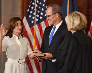 Gov. Kathy Hochul was sworn into office on Aug. 24, 2021.