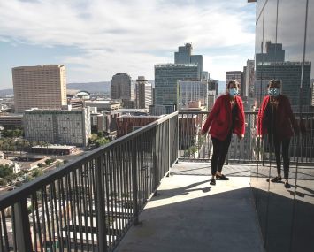 A property manager inspects a high rise apartment after a constable arrived to post an eviction order in Phoenix, Arizona. Thousands of court-ordered evictions continue nationwide despite a Centers for Disease Control (CDC) moratorium for renters impacted by the coronavirus pandemic. Although state and county officials say they have tried to educate the public on the protections, many renters remain unaware and fail to complete the necessary forms to remain in their homes.