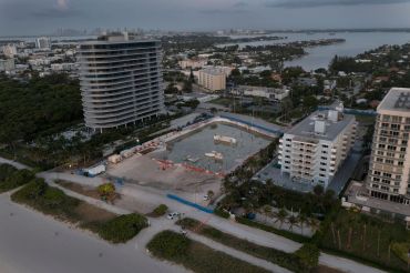 Site of the collapsed Champlain Towers South  condo in Surfside, Fla.