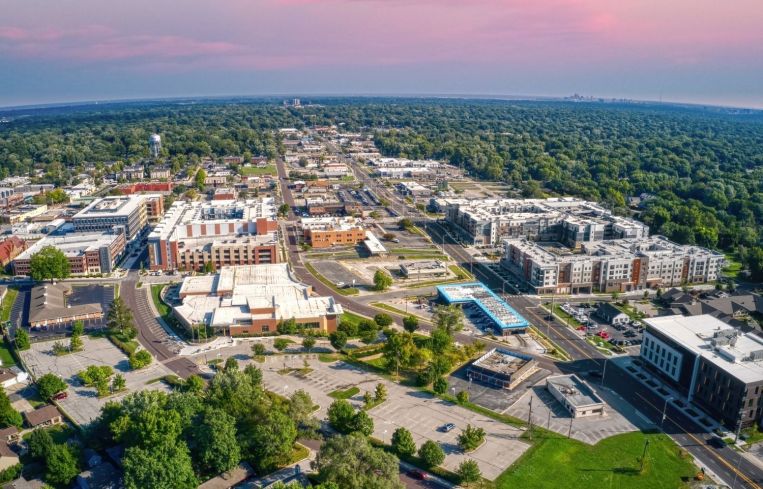 An aerial view of Overland Park, Kan.