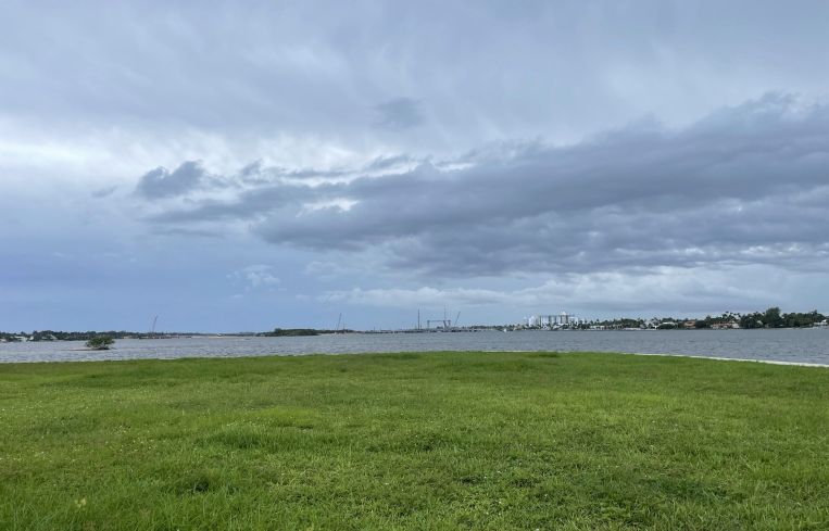 The vacant lot at the end of Everglades Island in Palm Beach, Fla.