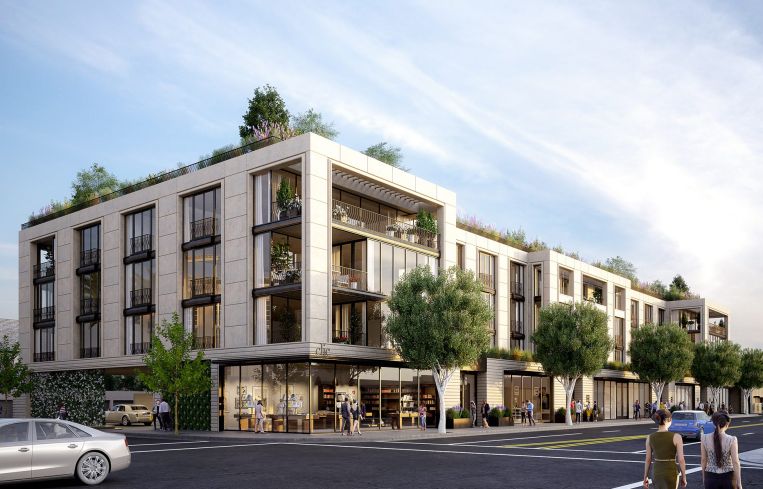 The four-story building with about 90,000 square feet will house 17 custom residences.