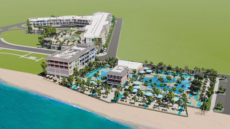 A rendering of the Margaritaville Resort Fort Myers Beach.
