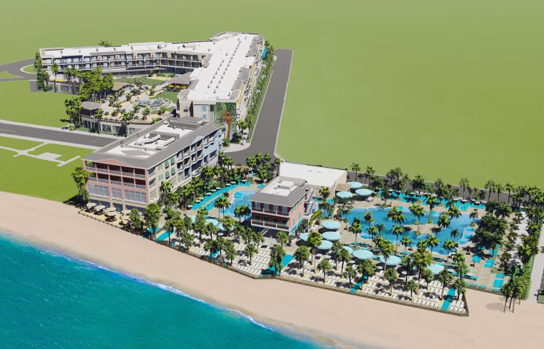 A rendering of the Margaritaville Resort Fort Myers Beach.