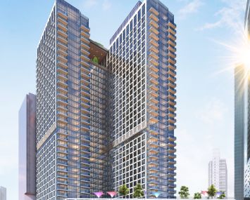 A rendering of the development at 625 Fulton Street.