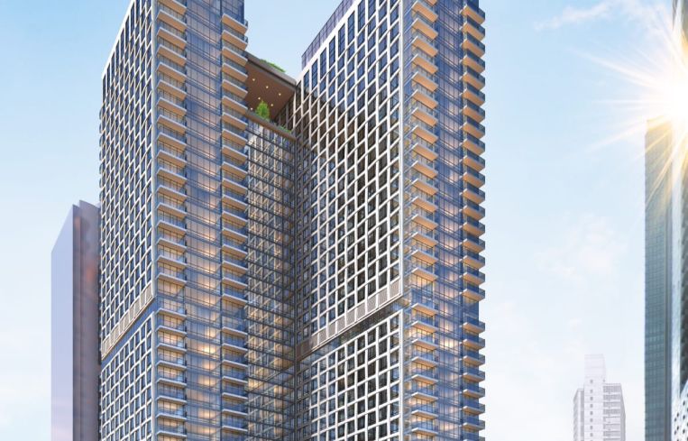 A rendering of the development at 625 Fulton Street.
