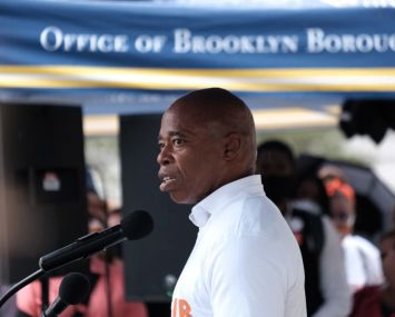 Democratic mayoral candidate Eric Adams joins other politicians and supporters of abortion rights at a rally to denounce recent restrictions on abortion in the state of Texas on September 09, 2021 in the Brooklyn borough of New York City. On Thursday, the Biden Justice Department announced that it is suing the state of Texas over its new six-week abortion ban, saying the state law is unconstitutional.
