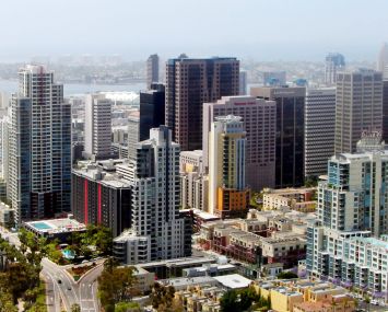 An aerial view of San Diego.