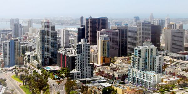 An aerial view of San Diego.