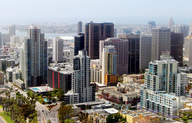 An aerial view of San Diego.