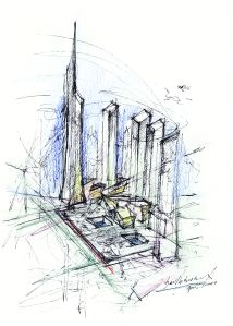 Masterplan Sketch c Daniel Libeskind 2 World Trade Center Poised to Get Underway With New Architect