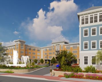 A rendering of the planned Bay Shore Residences in Bay Shore, Long Island.