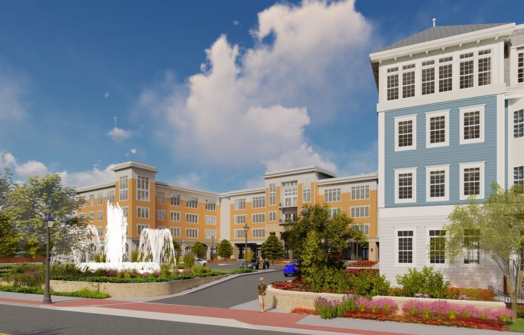 A rendering of the planned Bay Shore Residences in Bay Shore, Long Island.
