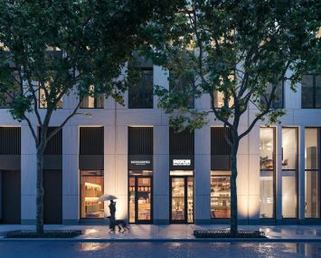 A rendering of Brooklyn Roasting Company's future One Clinton cafe.