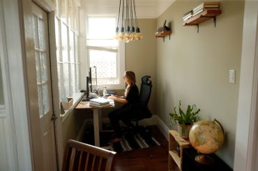 A person working from home