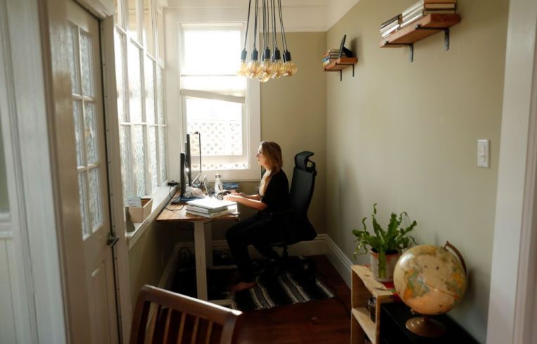 A person working from home