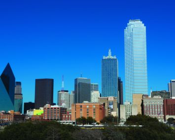 A view of the Dallas skyline.