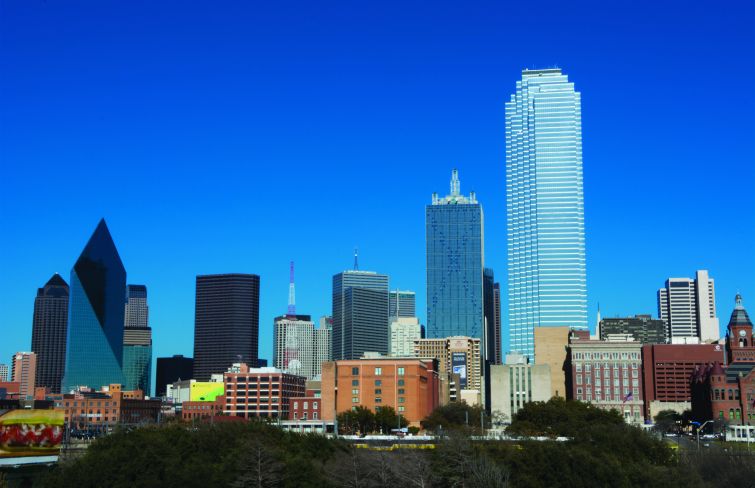 A view of the Dallas skyline.