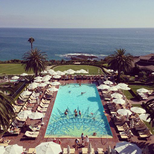 A shot of a pool area at Montage Laguna Beach.