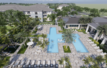 A rendering for Encore Capital Management's Sunset Walk Apartments project in Kissimmee, Fla.
