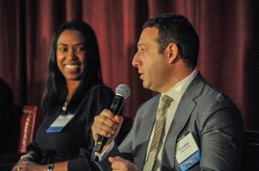 Nailah Flake-Brown and Aaron Appel during the second panel of CO'S 6TH ANNUAL FALL FINANCING CRE FORUM. 