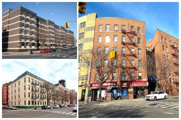 Clockwise from top left: Grace Towers in Brooklyn, Target Apartments in the Bronx and Madison Apartments Manhattan.