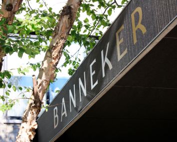 An shot of the Kimpton Banneker Hotel's front signage.