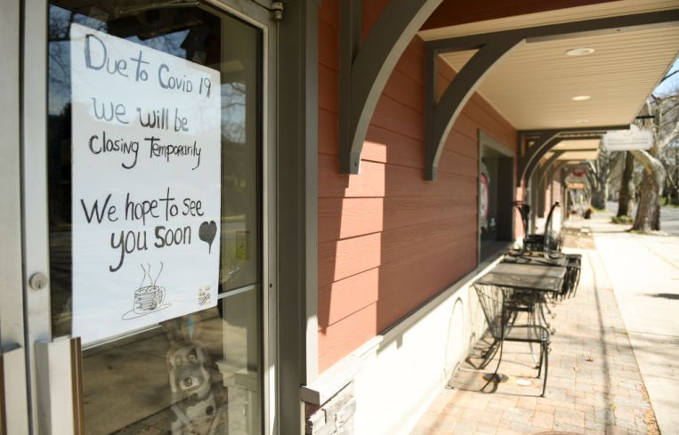 A Sign At The Dosie Dough Bakery Has A Coronavirus Message