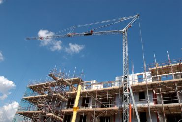 A crane at a construction site.