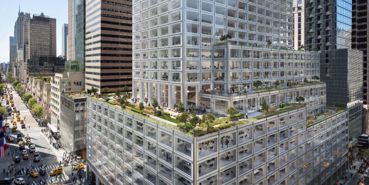 The 41-story building also has a number of mechanical setbacks that are being turned into 40,000 square feet of usable terraces for tenants.