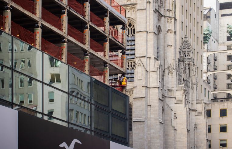 Brookfield is preserving the building's 1957 structure. However adding the new facade panels slightly increases the building's square footage, requiring the company to remove portions of some office floors in order to maintain the same overall floor area.