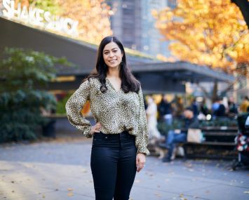 A woman in a park.