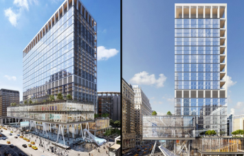 Renderings of the renovation for 2 Penn Plaza.