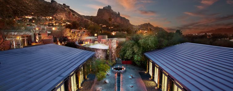 An shot of the spa area at Sanctuary Camelback Mountain Resort.