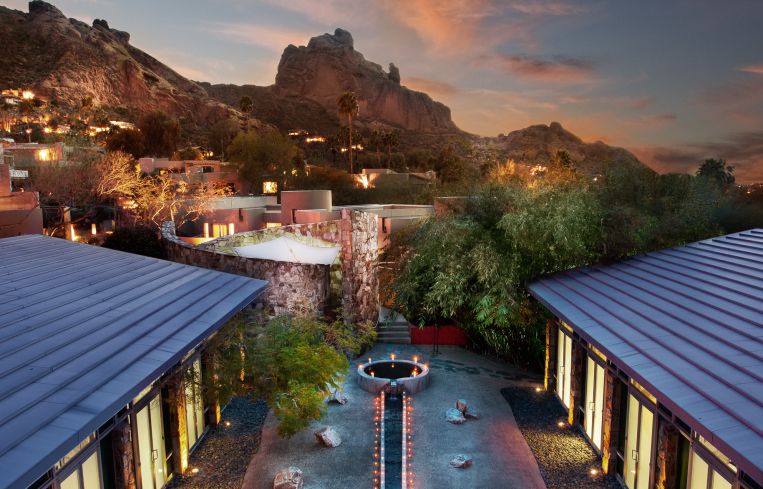 An shot of the spa area at Sanctuary Camelback Mountain Resort.