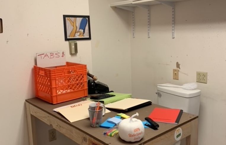 A look inside Moe's office.