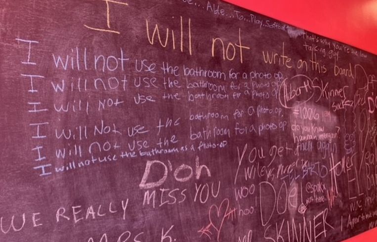 The famous Simpsons' chalkboard.