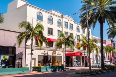 Hotelier Efrem Harkham acquired the property at 360 North Rodeo Drive in 1995. Current tenants include Rolex, Patek Philippe and Ferrari.