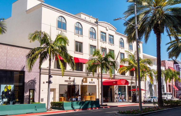 Hotelier Efrem Harkham acquired the property at 360 North Rodeo Drive in 1995. Current tenants include Rolex, Patek Philippe and Ferrari.