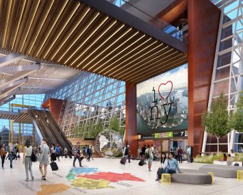 Renderings of the new Terminal One at JFK Airport.