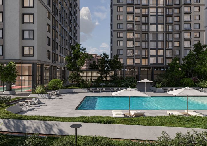 Amenities will include a pool, roof deck, saunas, state-of-the-art gym, and a basketball court.