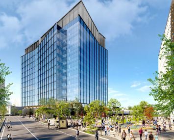A rendering for the planned life sciences development at 808 Windsor Street in Somerville, Mass.