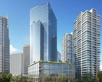A rendering for Dewberry Group's The Campanile Building, which will undergo and expansion and capital improvements.